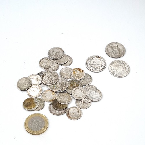 599 - A collection of UK Victorian and Edwardian sterling silver coins. Total weight - 66 grams.