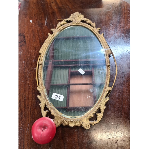 658 - A very pretty Rococo style vintage oval hall mirror with gilt frame. From a lovely house in Iodine t... 