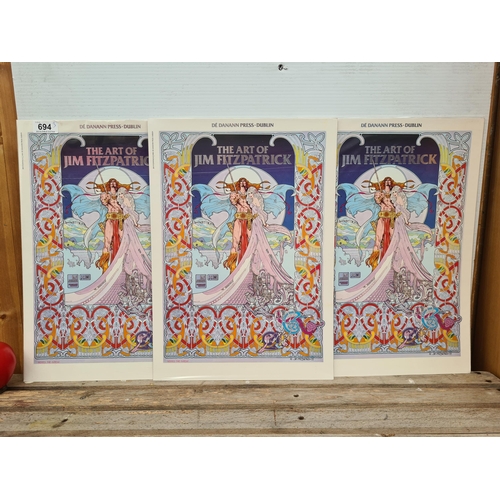 694 - Star lot : A set of three Jim Fitzpatrick 'The Art of Jim Fitzpatrick. Portfolio Set'. Each portfoli... 