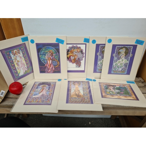 699 - A box containing eight Jim Fitzpatrick Irish Celtic prints of original pen, ink, acrylic and gouche ... 