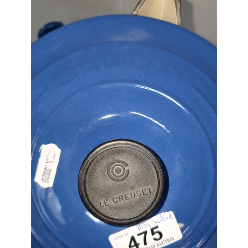 Star Lot Set of two blue Le Creuset enamel cast iron saucepans with