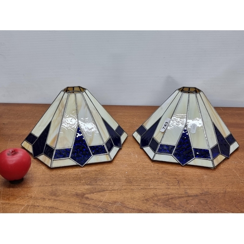 743 - A pair of gorgeous Tiffany style lamp shades.