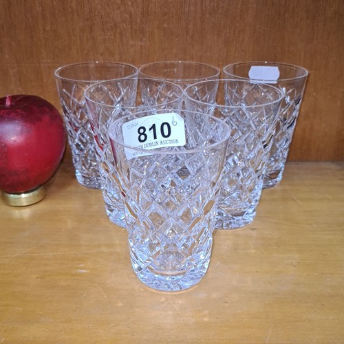 810 - A set of six Waterford Crystal flat tumbler glasses in the Tyrone pattern. All in good condition wit... 