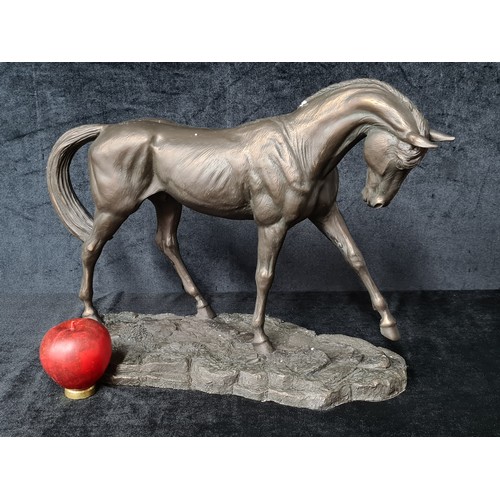 775 - A very large Genesis bronze toned figure of a mare. As new in its original box and packaging.