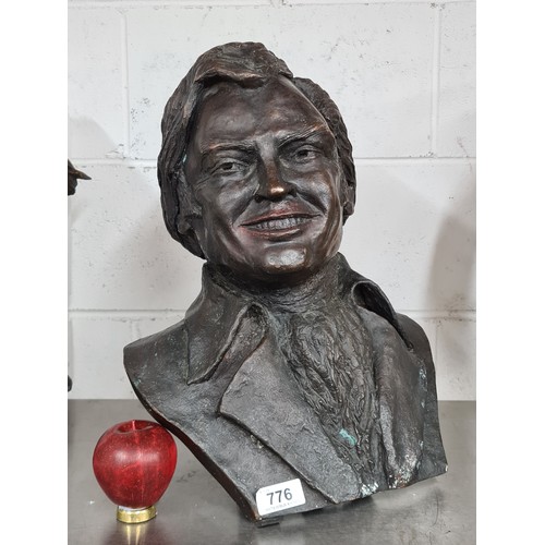 776 - Star lot: A fabulous large heavy cast bronze bust. Signed Victor 1990 (think its a casting number no... 