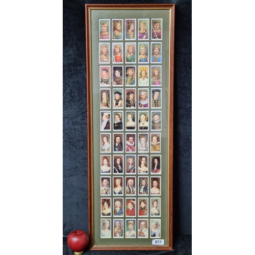 877 - A large 'Kings and Queens of England' Player's Cigarette Cards. Features a series of fifty cards in ... 