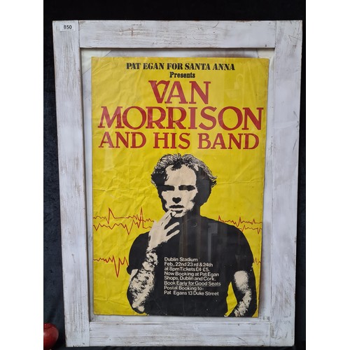 850 - Star Lot: A large fantastic original '1979 Van Morrison and His Band' Dublin Concert Poster. Well pr... 