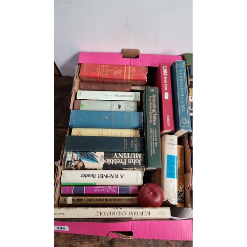 948 - Mixed lot of 18 vintage books, including works by Ernest Hemingway, Charles Dickens, G.K. Chesterton... 