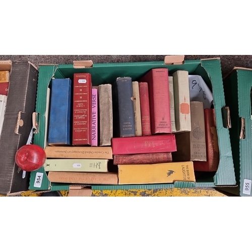 954 - Mixed lot of assorted vintage books, various genres and authors, predominantly hardcover editions. I... 