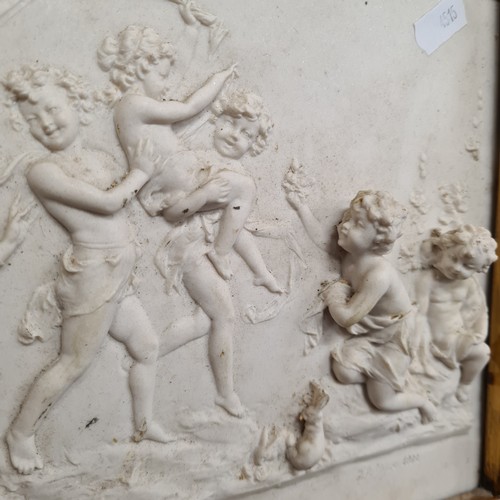 61 - Star Lot: A striking large heavy antique Neoclassical 19th century reconstituted marble stone relief... 