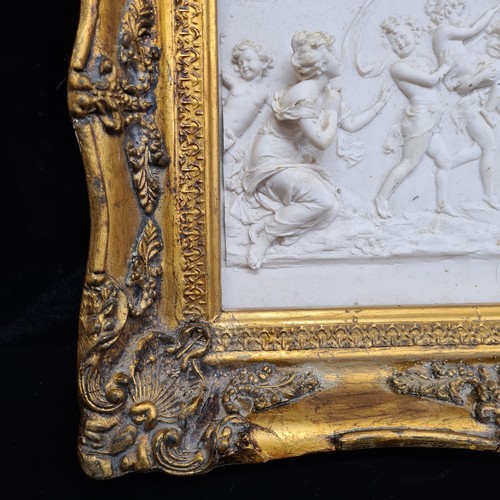 61 - Star Lot: A striking large heavy antique Neoclassical 19th century reconstituted marble stone relief... 