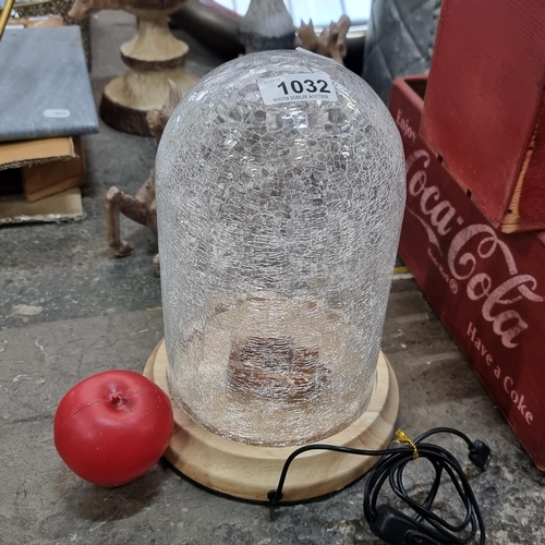 1082 - A crackled glass domed bed side table lamp with fairy lights and USB connection. These would look ve... 