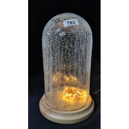 1082 - A crackled glass domed bed side table lamp with fairy lights and USB connection. These would look ve... 