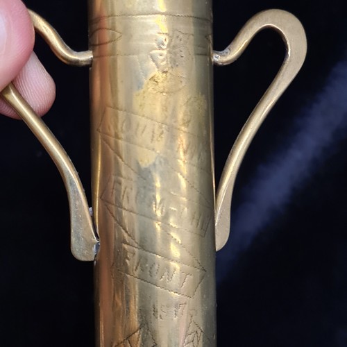 130 - A fabulous piece of trench art in the form of a trophy dating from 1917 reading 