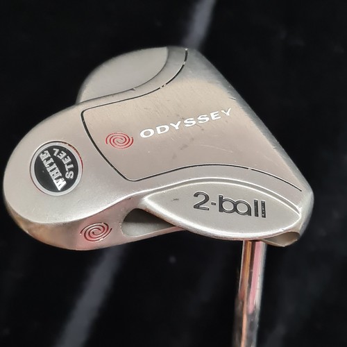 159 - A fantastic Odyssey 2-ball putter fitted with a WinnPro I.60 handle grip. Includes headcover.