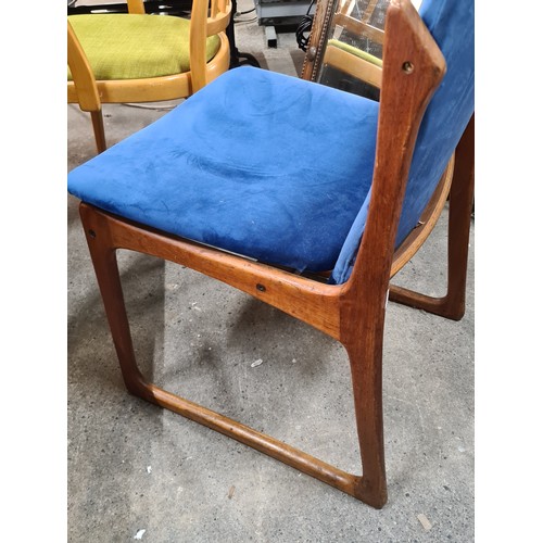 684 - Star lot : A fabulous Danish designer, Vamdrup Stolefabrik, vintage teak wood dining chair with high... 