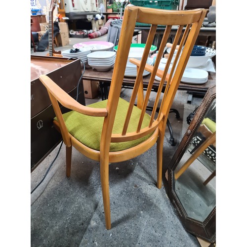 685 - Star lot : A green Danish made Vamdrup Stolefabrik style spindle back chair.