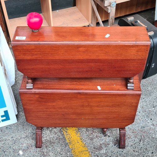 688 - Star lot : A fabulous early 20th Century mahogany double Sutherland table. Beautifully grained red m... 