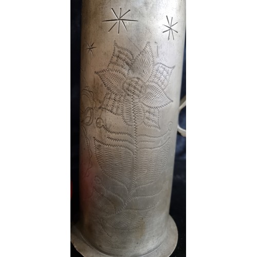 675 - A wonderful example of an 18th century large Austrian beer tankard with naive inscriptions including... 