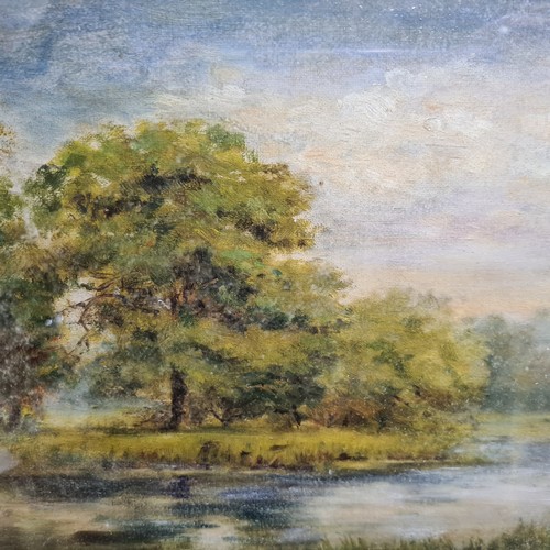 859 - Star Lot: A wonderful original oil on board painting. Features a picturesque serene landscape scene ... 