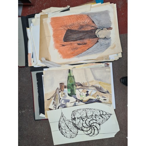 887 - Star Lot : An impressive large portfolio of Donovan O'Connor. Features a collection of pencil, water... 