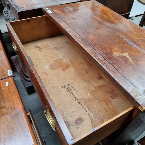 657 - Star Lot : A set of Regency style antique mahogany front chest of drawers. Brass pull handles to fro... 