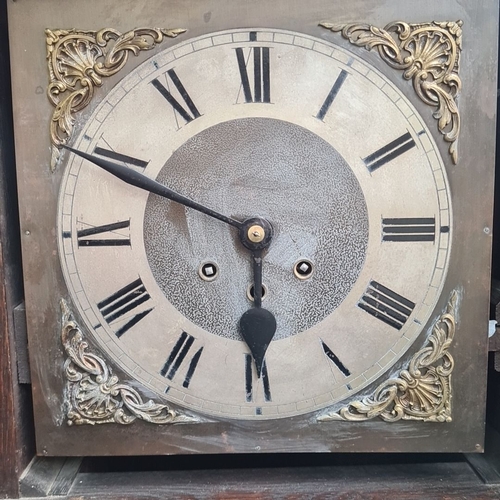 466 - Star Lot : An antique oak 8 day longcase clock, featuring Star Lot intricately carved twisted column... 