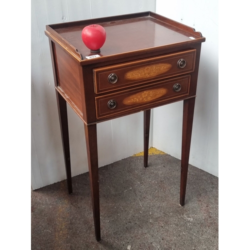 493 - Star Lot : A fabulous Late 19th-century Victorian mahogany side table with a tray top and two drawer... 