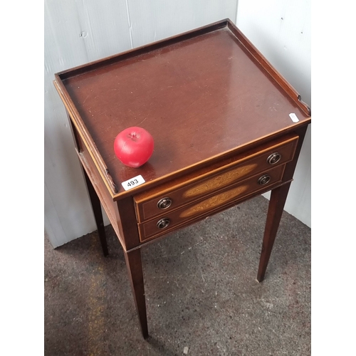 493 - Star Lot : A fabulous Late 19th-century Victorian mahogany side table with a tray top and two drawer... 