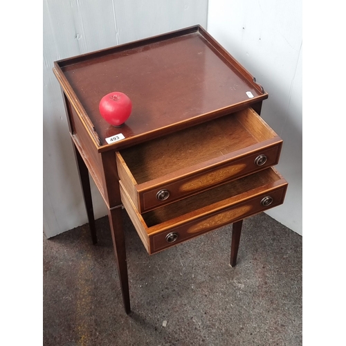 493 - Star Lot : A fabulous Late 19th-century Victorian mahogany side table with a tray top and two drawer... 