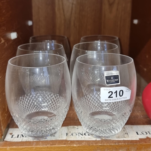 210 - Star Lot : A set of six large John Rocha for Waterford Crystal tumblers. All in very good condition ... 