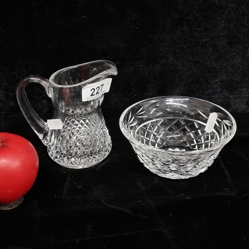 227 - Two 'Waterford' items including a Crystal sugar Bowl in the 'Glandore' Pattern and a Crystal Creamer... 