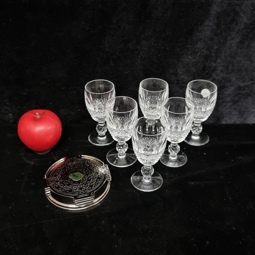 238 - A box containing six 'Waterford' Crystal Wine Glasses. Features 'Colleen pattern.
All in very good c... 