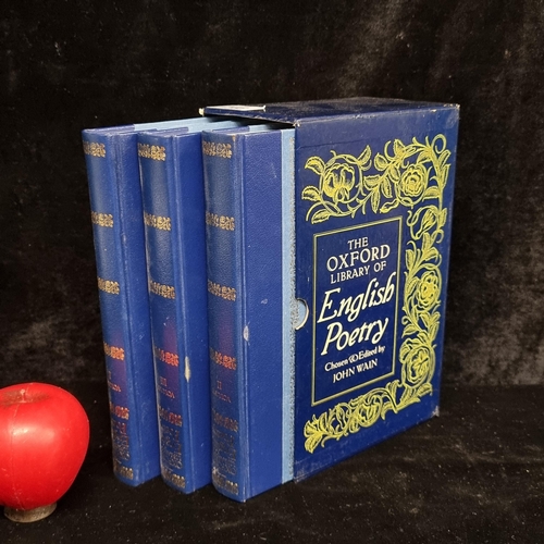 246 - The Oxford Library of English Poetry Book Set, Edited by John Wain. Includes three hardback covers o... 