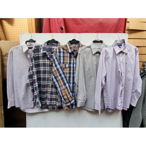 290 - Five quality men's shirts. Includes Tommy Hilfiger, Marks and Spencer and Lerros examples in cotton ... 