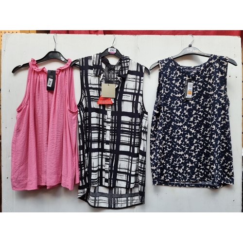 293 - Three brand new with tags women's tops including two M & S examples size 10 / 12 and one Vila size m... 