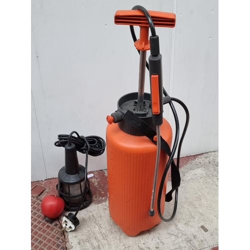 354 - Two items including a Gardena garden sprayer and a mechanic inspection light.