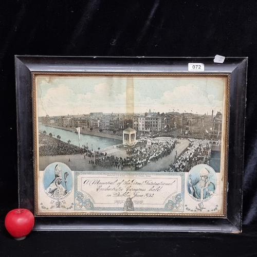 72 - An original 1932 photographic memorial print 'of the Great International Eucharistic Congress held i... 