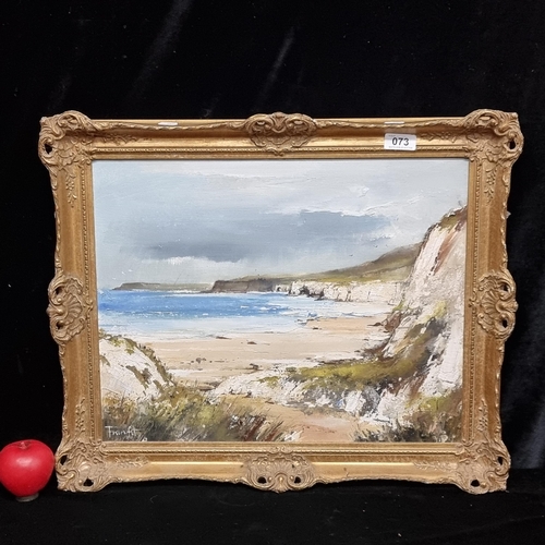 73 - Star Lot: Frank Fitzsimons (Irish, b.1930's). A fabulous original oil on board painting by Fitzsimon... 