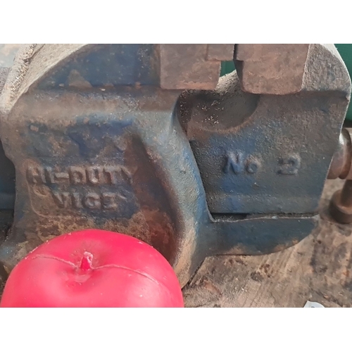 903 - Heavy-duty iron vice, marked 'No. 2'.