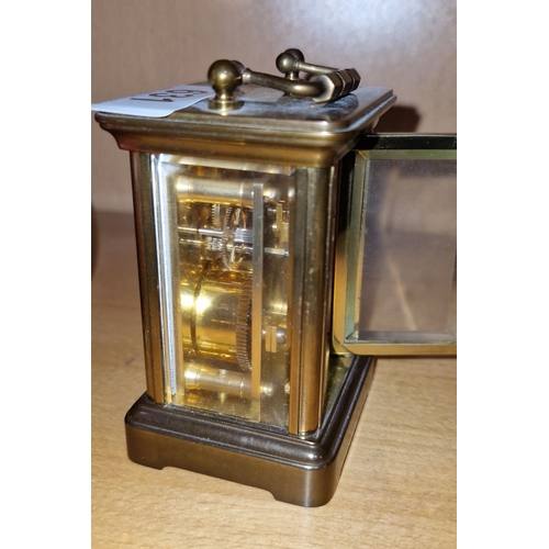 631 - Star Lot : An Antique  Matthew Norman brass carriage clock, with a Roman numeral dial and mechanical... 