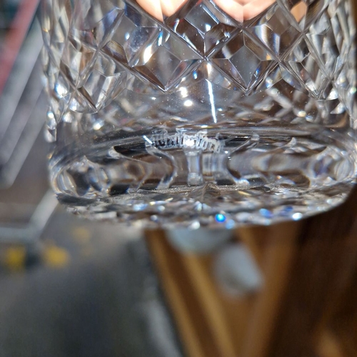 635 - Star Lot : Set of 6 Waterford Crystal old fashioned whiskey glasses with diamond pattern cut design,... 