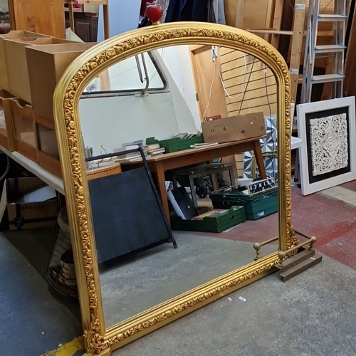 678 - Super Star Lot : A fabulous large Giltwood overmantel mirror with detailed floral and scrollwork car... 