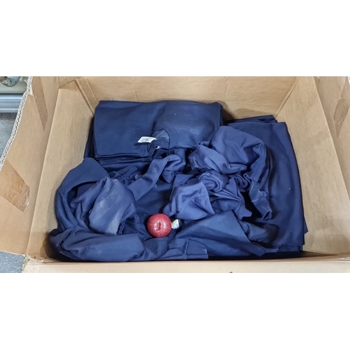 685 - A Large box of brand new School navy blue sweatshirts, each featuring long sleeves and a crew neck d... 