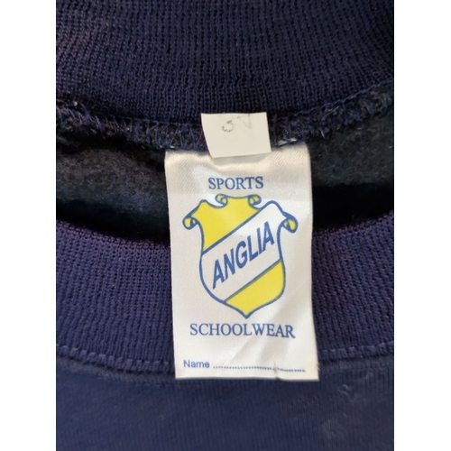 685 - A Large box of brand new School navy blue sweatshirts, each featuring long sleeves and a crew neck d... 