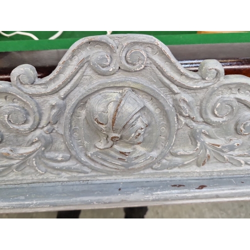 688 - Star Lot : A lovely Antique Victorian painted overmantel mirror with decorative carved wood frame, f... 