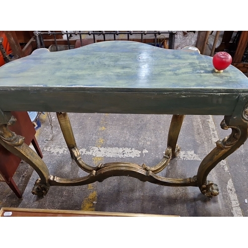 692 - Star Lot ; A very ornate French console table with intricately hand carved floral and scroll details... 