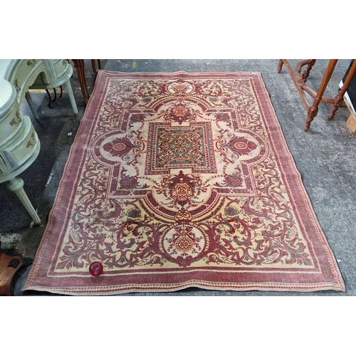 693 - Star Lot : A large Laura Ashley barogue Made in Italy wool rug with intricate floral and scroll patt... 