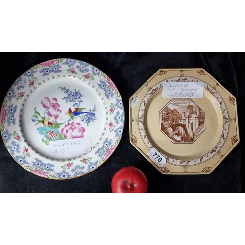 770 - Two antique Mintons plates one Castles Collection circa. 1870's with another circa 1900's. Both in g... 