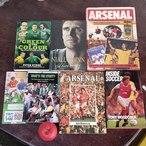 721 - A bag containing a collection of books of football / soccer interest including Niall Quinn's 'The Au... 